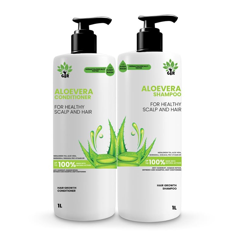 GIR Aloe Vera Shampoo – 1L & Conditioner – 1L– for Silky Smooth Hair & Scalp Nourishment – Combo Pack