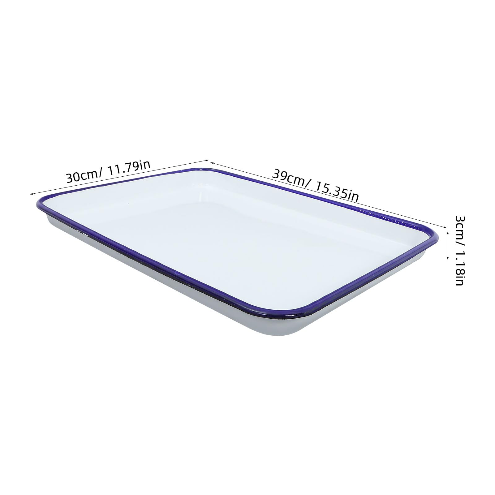 ULTECHNOVO Vassoio da Portata Rettangolare in Porcellana Smaltata Bianco 15.55X11.81X1.18 Pollici Vassoio per Antipasti Pane E Snack Cucina Laboratorio