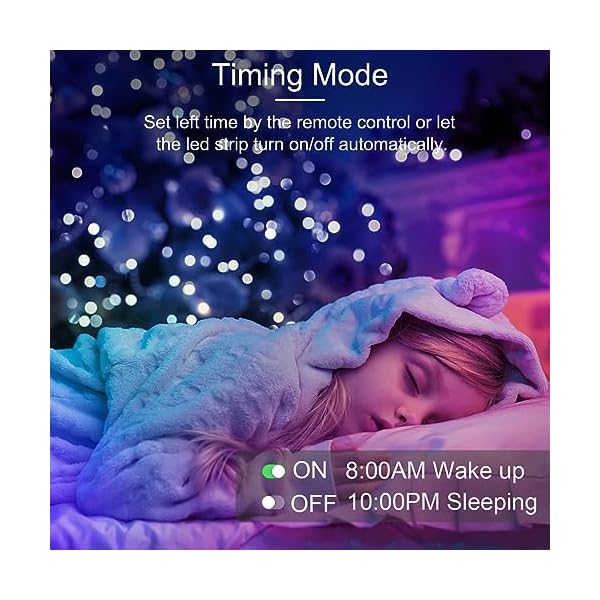 HOVVIDA LED Strip 5M, 30 LEDs/Meter, 150 LED, RGB LED Streifen, APP und Fernbedienung, Musikmodus, Timing-Modus, LED für Zimmer, Wohnzimmer, Küche, Schlafzimmer, Bar, Party – Bild 7