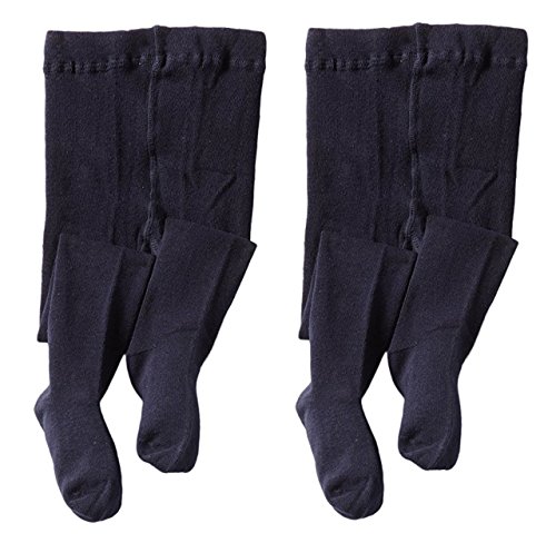 Jefferies Socks Girls Seamless Organic Cotton Dress Tights 2 Pack