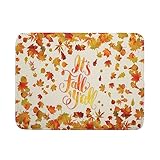 Autumn Maple Leaf Dish Drying Mat for Kitchen Counter Decor 18x24 Inch Yellow Leaves Absorbent Reversible Microfiber Dish Drying Pad It's Fall Y'all Dish Drainer Rack Mats for Coffee Bar Kitchen