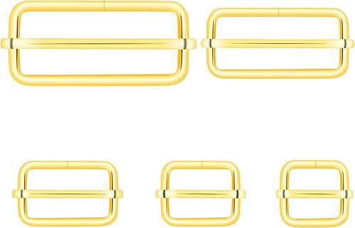 Miniatura 33 de CooBigo Paquete de 25 hebillas deslizantes ajustables de metal de 1 pulgada, ajustador rectangular Tri-Glide, deslizador de correa de tirantes