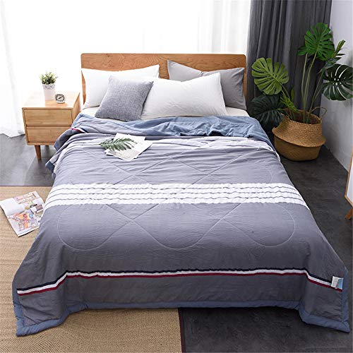 Couvre-lit matelassé anti-plis Chickw1 couverture réversible bleu gris - 2