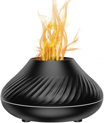 Humidificador de fuego de llama y difusor de aromaterapia negro