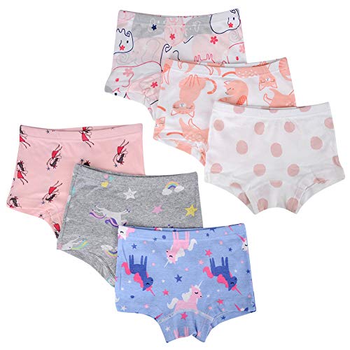 Image of Kids Series Baby Underwear Little Girls' Cotton Boyshort Panties (Pack of 6)