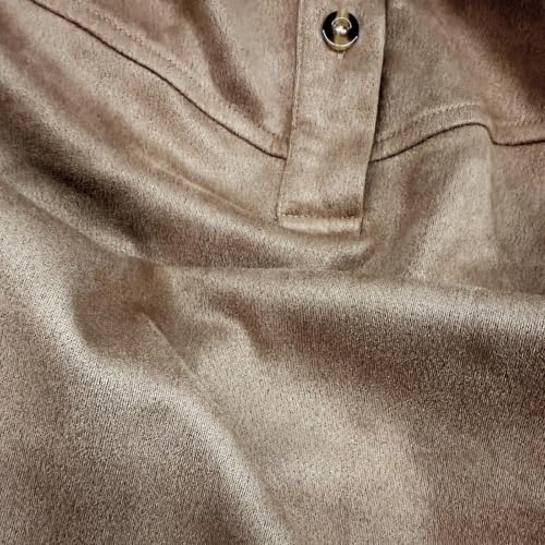 Betadog Womens Fall Dresses V Neck Long Sleeve Casual Mini Dress Khaki M - image 5