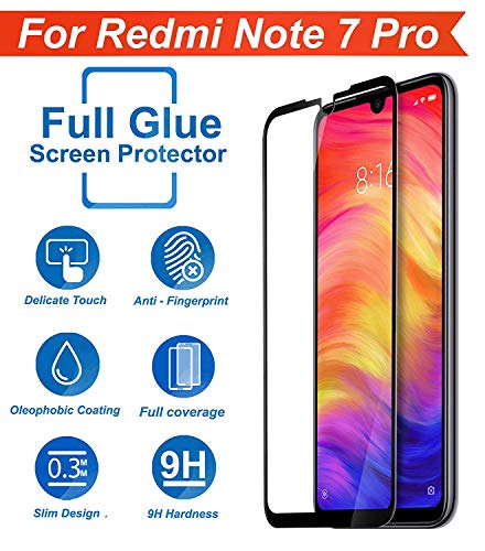 Image of NISHTECH (BLACK 11D Tempered glass for Redmi Note 7 / Note 7S / Note 7 Pro - Full edge to edge coverage