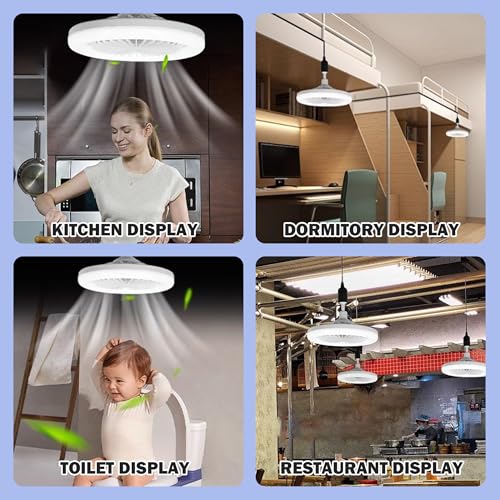 Ventilateur de plafond avec lumières LED intensité variable télécommande douille E27 - 6