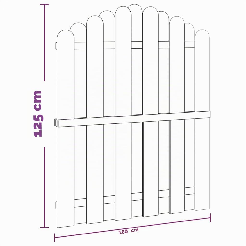 vidaXL Portail de Jardin, Barrière de Sécurité, Portillon avec Clous, Porte de Patio Terrasse Extérieur, Bois Pin Imprégné