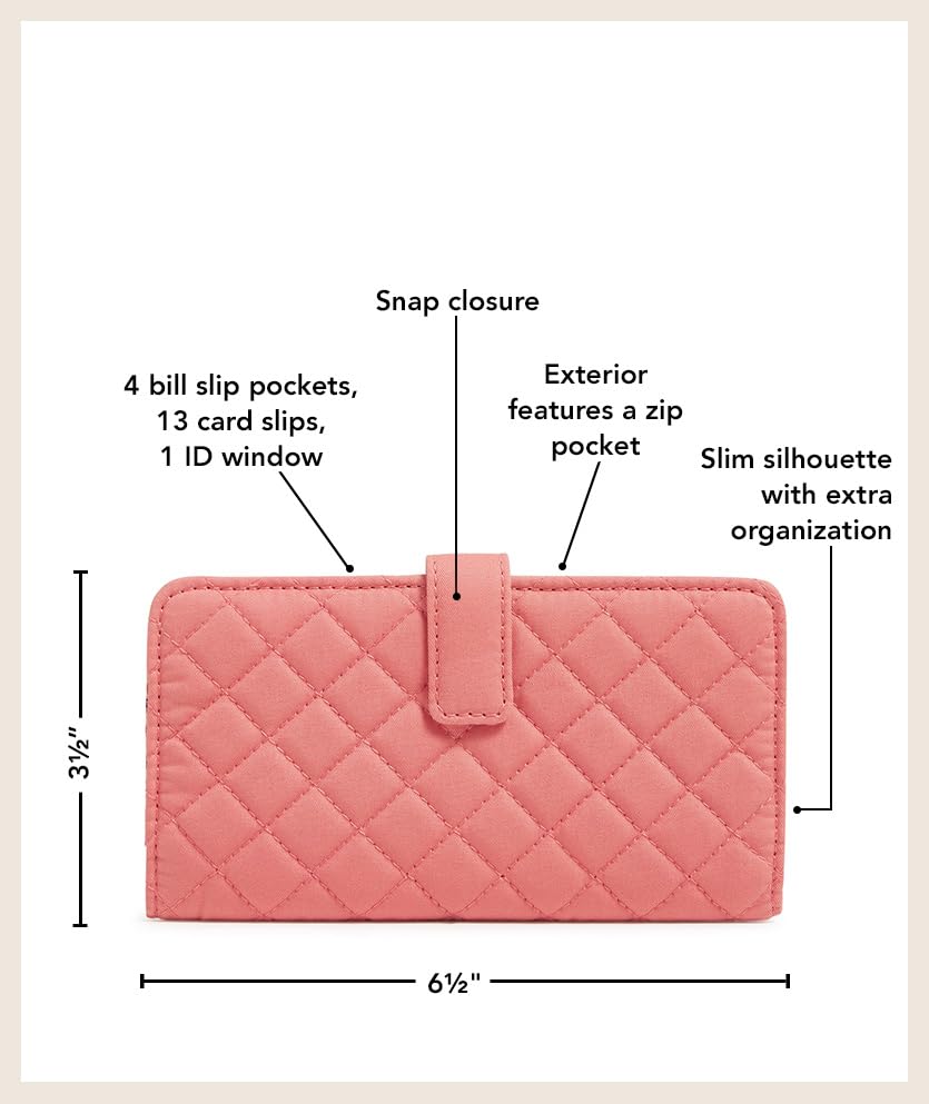 Vera Bradley Cotton Finley Wallet with RFID Protection, Climbing Ivy Green4