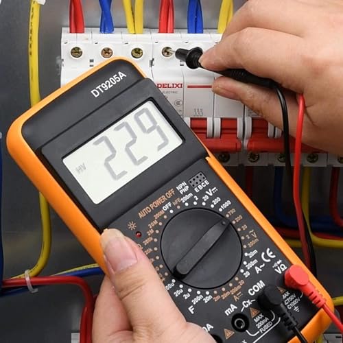 Image of SIGMA DT 9205 Digital Multimeter with LCD Display - Voltage, Current, Resistance & Continuity Tester - Portable & Accurate Measuring Tool