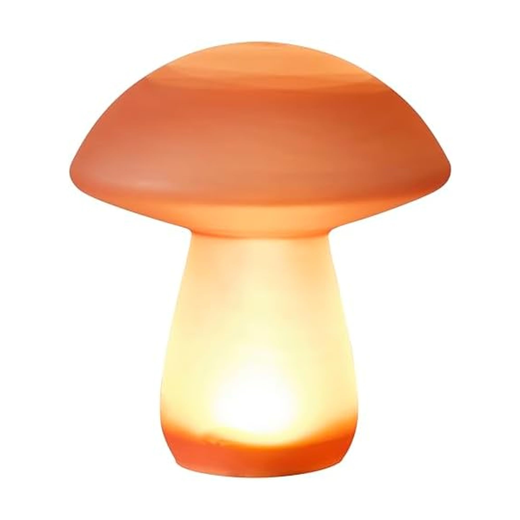 Elements 6.69x6.69x7.48 Inch Pink Glass LED Mushroom Figurine, Light up Glass Decor Durable Design for Everyday Use in Home Kitchen Dining and Entertaining Settings