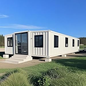 Prefab Tiny Home for Sale, 40ft Mobile Modular Home with 3 Bedrooms, 1 Fully Equipped Bathroom & Kitchen, Expandable Container House to Live in for Adults Prefabricated Foldable Tiny House for Living