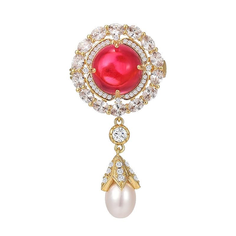 Image of Austrian Crystal Brooch Sparkling Rhinestone Brooch 18k Gold-Plated Birthstone Lapel Pin Jewelry Birthday Gifts for Women