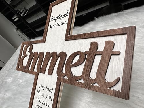 Personalized Baptism Cross wood sign, Wooden sign Baptism gifts for kids, Baby baptism cross wooden sign, Crosses for children wood sign, Christening gift for godson boys girls wooden cross sign1