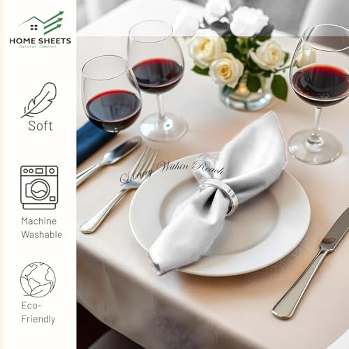 Image of 100% Cotton Dinner Napkins 12x12 Inch, Soft & Durable, Reusable Cloth Napkins for Dining, Events, and Everyday Use (White, Set of 10 (12x12))
