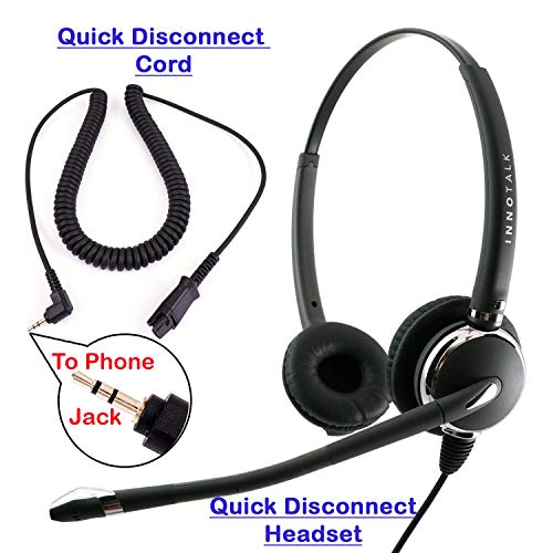 2.5mm Phone Telephone Headset - Best Pro Noise Cancel Binaural Office Headset