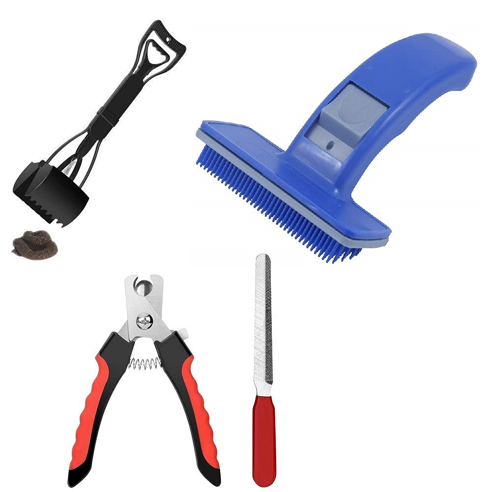 PSK PET MART Dog Grooming Kit - Pooper Scooper + Nail Cutter with Filer + Slicker Brush (Small Dogs) (B099V93GKS) Amazon Price History, Amazon Price Tracker