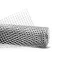 Fencer Wire 19 Gauge Hardware Cloth Metal Wire Mesh 1/2" x 1/2", Galvanized Welded Cage Wire Poultry Netting Square Chicken Snake Fencing Gopher Fence Raccoons Rabbit Pen Gutter