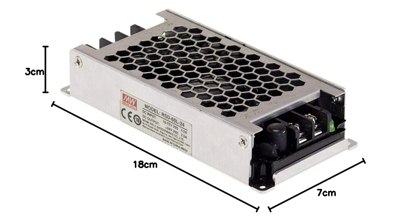 MEAN WELL Well RSD-60G-24 Wandler 12 V, 24 V, 36 V/DC-24 V/DC/2.5A 60W
