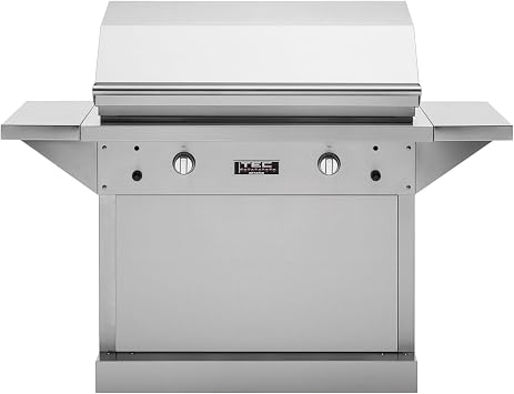 TEC Patio 2 FR Infrared Propane Gas Grill On Stainless Steel Pedestal PFR2LPPEDS, Two Side Shelves, 44-Inches