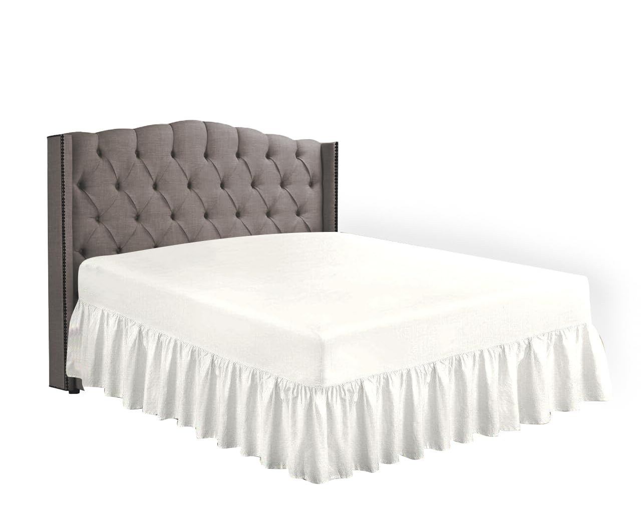 HOME ACE Non Iron Percale Polycotton Fitted Sheets and Valances for Double Beds