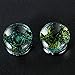 COOEAR Glass Plugs And Tunnels Galaxy Piercing Flared Expander Stretchers Pair Gift Packed Jewelry Size 2g(6mm) to 1 Inch(25mm). (Green, 0g(8mm))