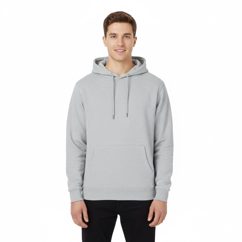A2z Men's Grey Fleece Hoodie Pullover Hooded Jumper Sweatshirt - Plain Sweatshirt 3XL