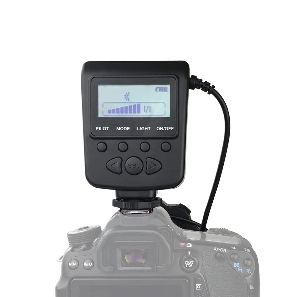 Marco Flash LED Ring compatibile con Canon, compatibile con Nikon Pentax, compatibile con fotocamere Olympus, con 8 supporti ad anello