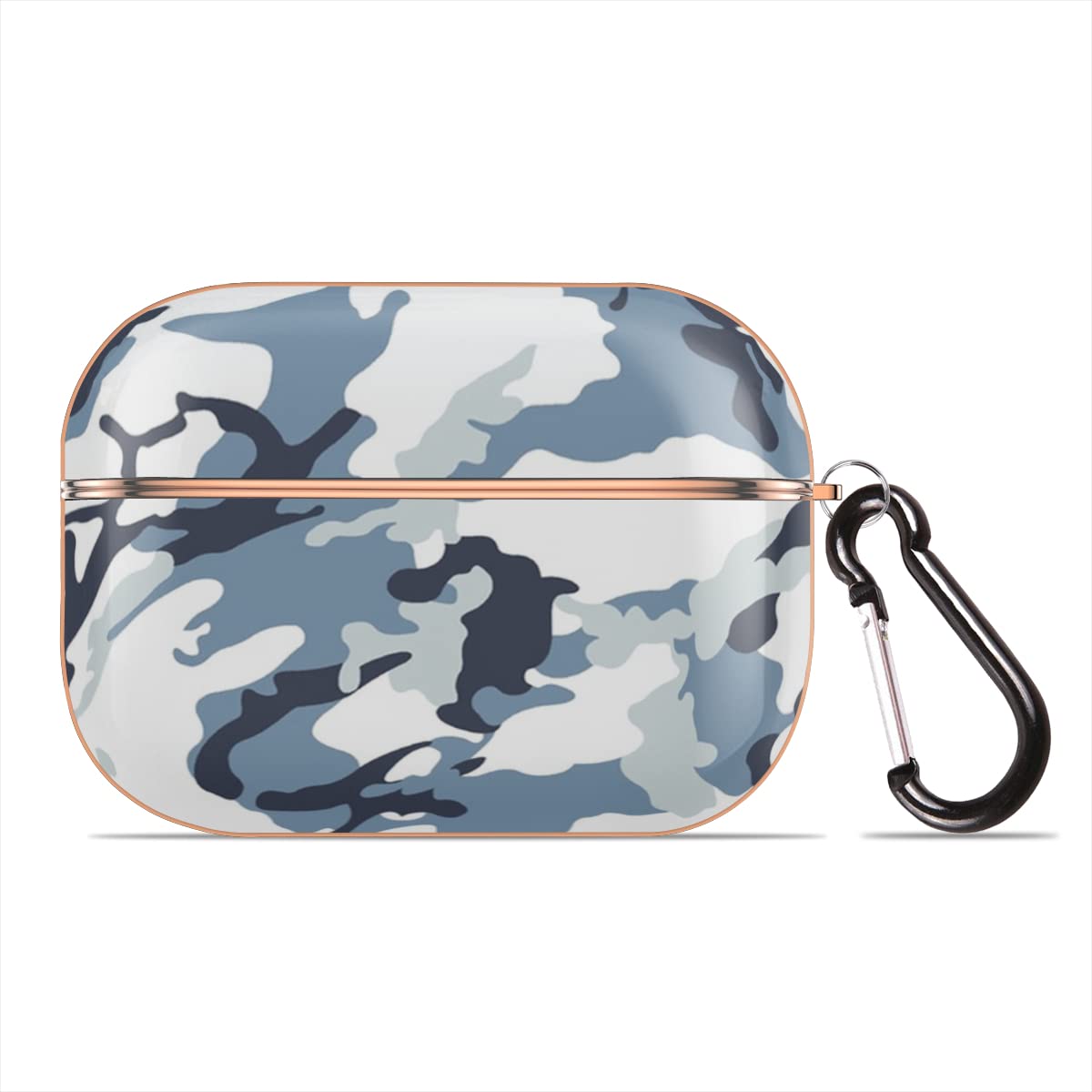 AirPods ケース　第1世代　第2世代　カモフラ柄　カラビナ付き AirPods 第1/2世代用 ケース カラビナつき 保護ケース 迷彩