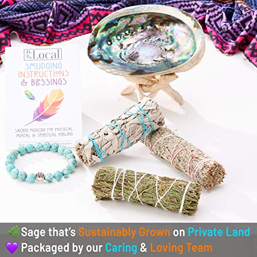 image for JL Local 3 Sage Smudging Kit - White Sage, Blue Sage & Cedar | Smudge 