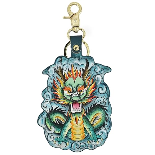 Image of Anuschka Women's Leather Key Charm - Hand-Painted Genuine Leather Charm with Keyring for Easy Attachment - K00