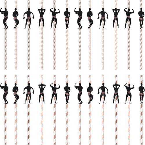 36 Pcs Bachelorette Straws Funny Male Dancer Drinking Straws for Bachelorette Party Party Favors Bridal Shower Party Decorations Supplies