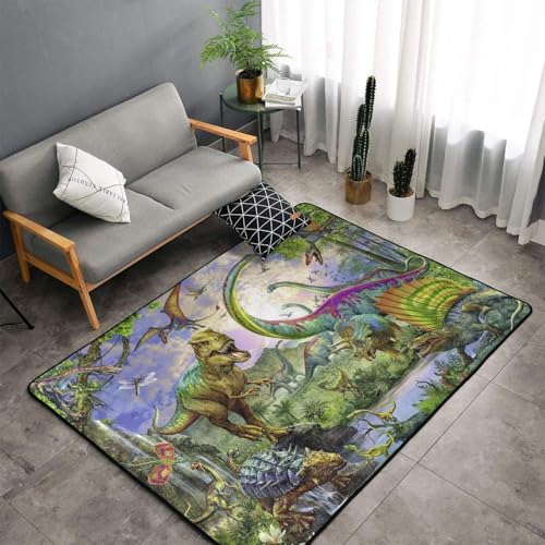 Tapete decorativo dinosaurio 100x150 cm suave y antideslizante miniatura 4