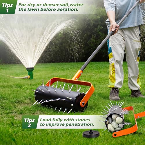 Walensee Rolling Lawn Aerator Manual con 42 Púas miniatura 6