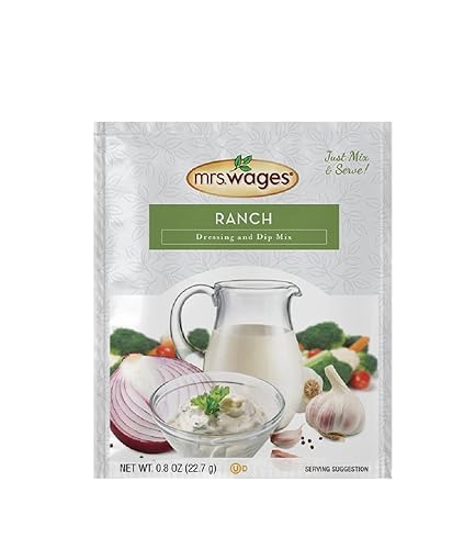 Mrs. Wages Mezcla de aderezo rancho y salsa, 0.8 onzas, paquete de 12