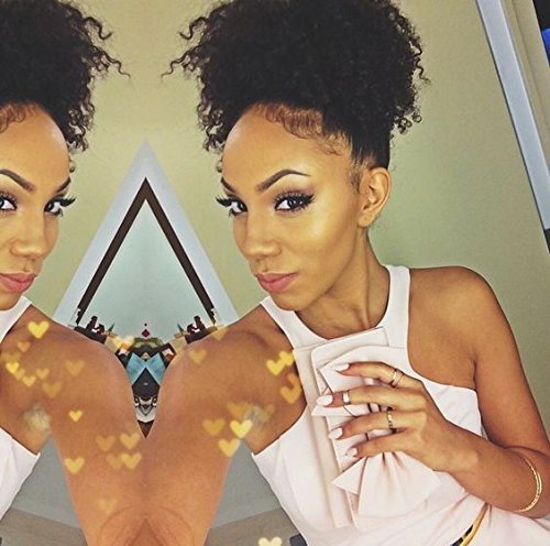 Afro Kinky Curly human hair ponytail extensions Kinky Curly drawstring human hair ponytail hairpieces natural curly clip in ponytail (12)