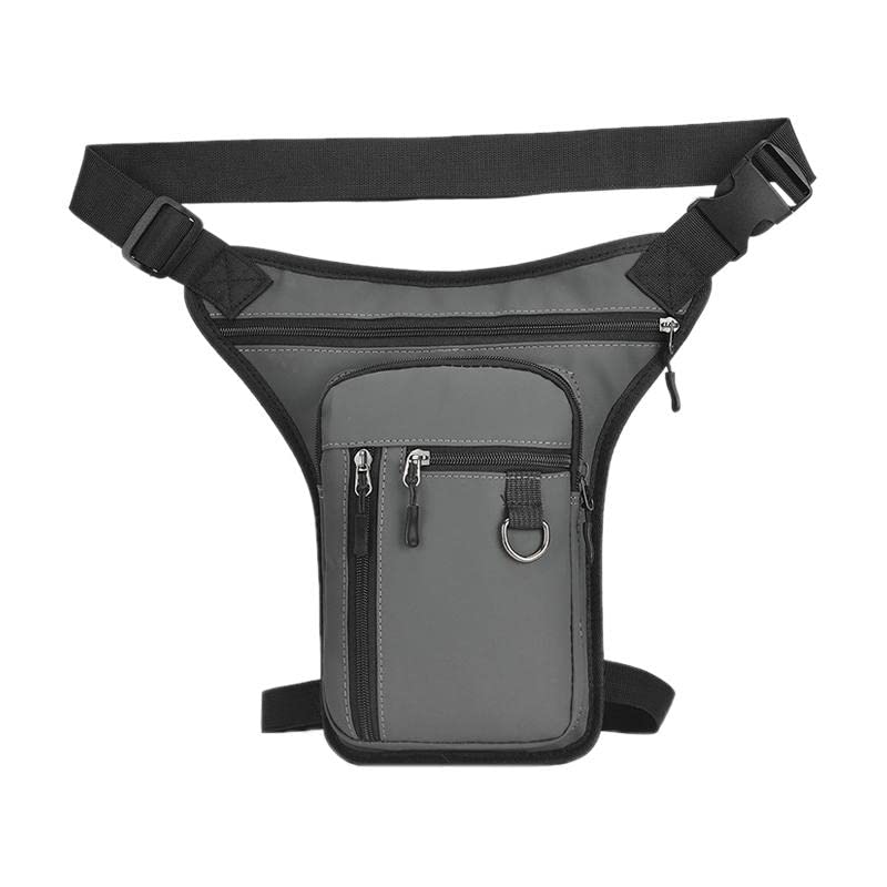 Drop Leg Bag Outdoor Thigh Bag Waist Pack Zip Closure Excellent Workmanship for Men Women Waterproof PU Material, Grey