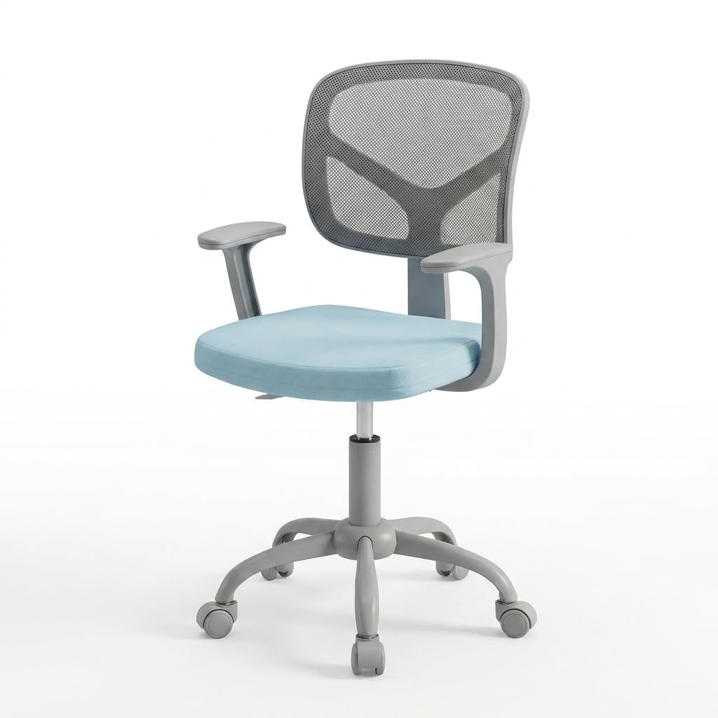GYMAX Kids Desk Chair (Blue, 54x46x84-94cm, without Footrest)