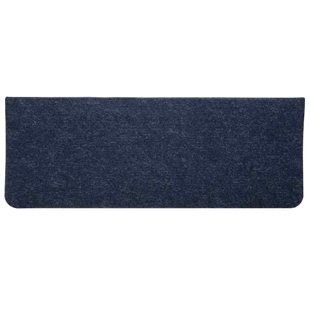Alfombrillas autoadhesivas para escalones, 30 unidades, color azul, 65 x 24,5 x 3,5 cm, fieltro punzonado, antideslizantes, para escaleras de madera, con tiras adhesivas para reducir el