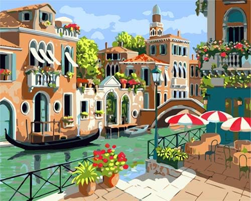 Newsight DIY Oil Painting Paintworks Paint by Number for Kids and Adults (16" x 20"Dream Venice)