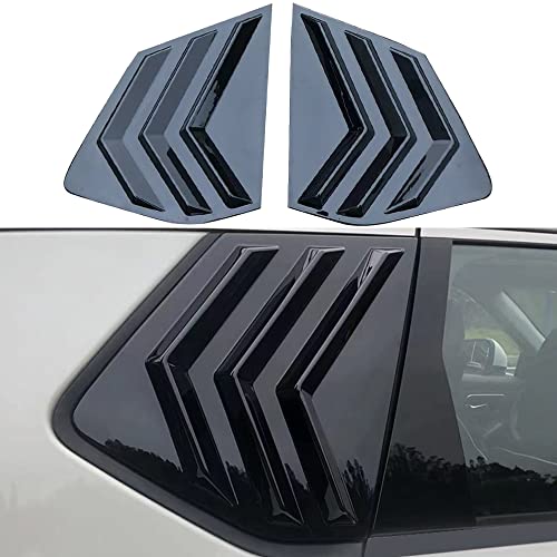 XITER 2PCS ABS Rear Side Window Louvers Sport Style Air Vent Scoop Cover for Nissan Rogue 2021 2022 2023 2024 2025 Exterior Decoration(Bright Black)