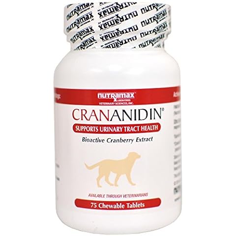 Nutramax Laboratories Crananidin Cranberry Extract Urinary Tract Health Supplement for Dogs, 75 Chewable Tablets Cover