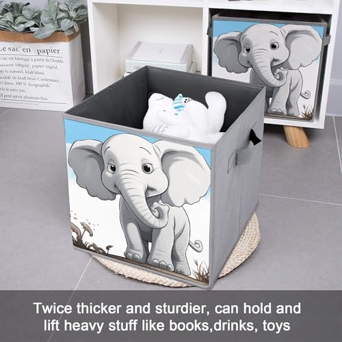 Boîtes de rangement pliables éléphant blanc pour ordonner la chambre bébé