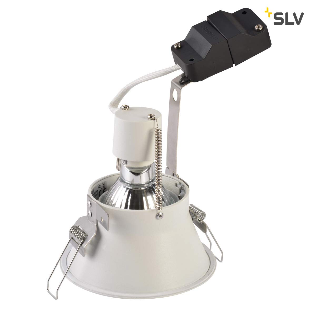 SLV encastrable en corne de O; 1 x GU10; 230 V; clip plumes Blanc 113161