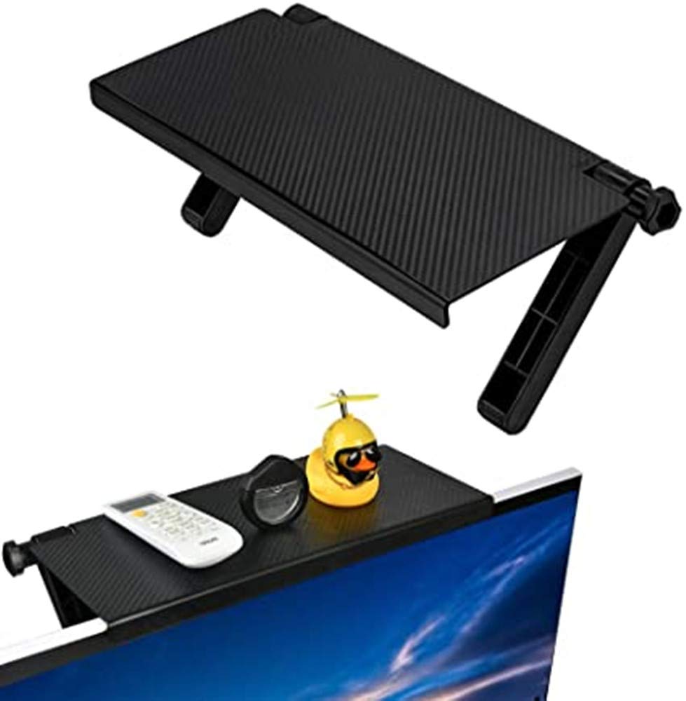 Cheeroyal Screen Top Shelf TV, Adjustable Screen Shelf Screen Storage Rack Foldable Monitor Top Shelf Mount Organizer, Monitor Rack Stand Bracket Holder for Flat Screen TV Computer (1 Pc)