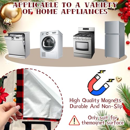Image of Christmas Cardinal Bird Dishwasher Magnet Cover, 23x26 in Sweet Home Dishwasher Magnets Cover for Xmas Decor Winter Holiday Dish Washer Magnet Sticker Kitchen Magnetic Refrigerator Covers