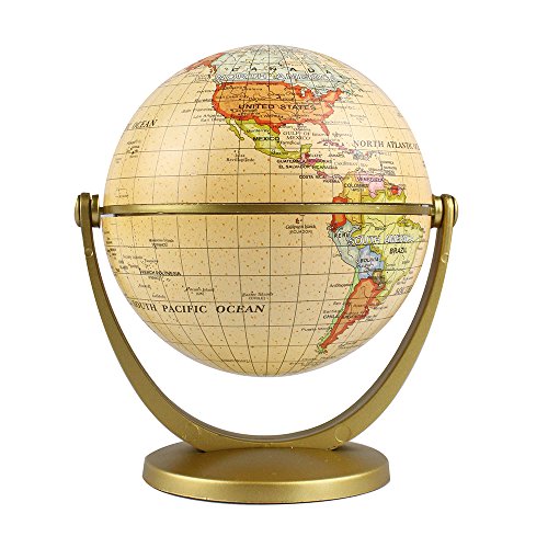 ESTAMICO Political Antique Ocean Swivel and Tilt Globe, 4 Inches