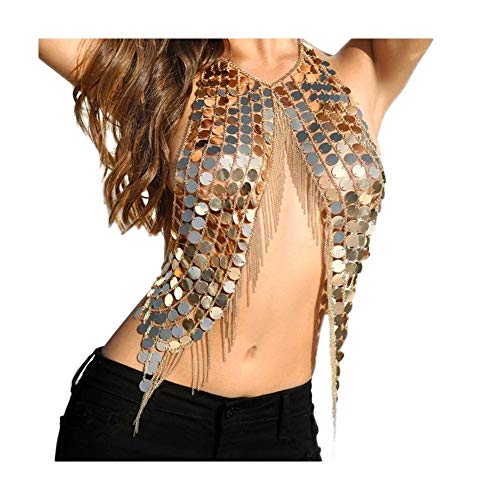 MineSign Sexy Chain Necklace Fashion Shoulder Necklaces Bra Body Jewelry Summer Beach Party Dress (gold) - Image 2