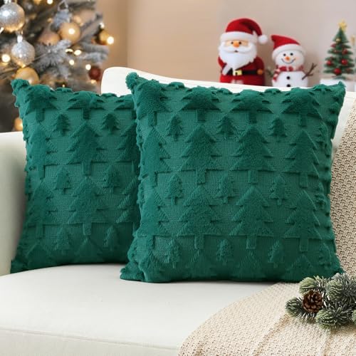 JOTOM 2er Set Weihnachten Kissenbezüge, Plüsch Kurze Wolle Dekorativ...